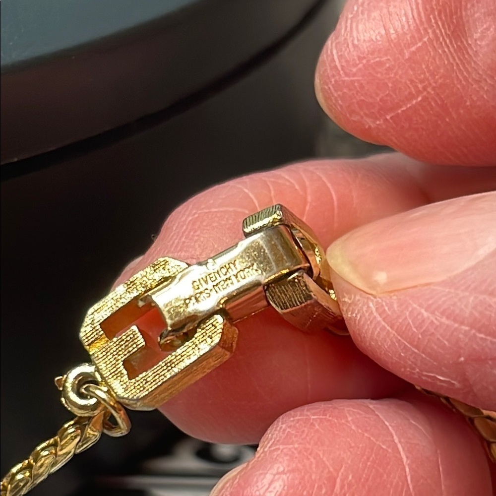 Givenchy Gold Zipper Design Bracelet with Double G clasp. Seven inches. - Picture 2 of 7